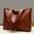 Bolsa tote vintage de grande capacidade, bolsa de ombro vegana retrô, bolsa cas