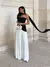 Imagem do Moda contraste feminino com decote em v estilingue vestido longo para mulher ele