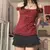 Elegante senhora gola quadrada camiseta kawaii arco manga curta pullovers t y2k