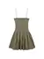 Trza-mini vestido feminino de popeline com nervuras, gola reta, alças finas, ve na internet