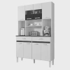 Armário de Cozinha 8 Portas 2 Gavetas Ônix Branco