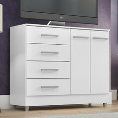 Comoda Gisele 4 Gavs 2 Portas Branco - comprar online