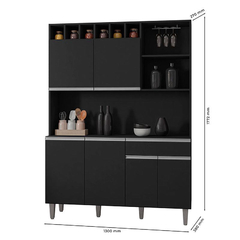 Armário para Cozinha Kit Alice Preto Fosco na internet