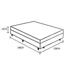 Cama Box Baú Casal Colchão Molas 69X138X188 Bege - MbOutlet