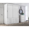 Guarda Roupa Solteiro Capri 2 Portas Correr 6 Gav Branco