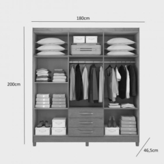 Guarda Roupa Casal 6 Portas 3 Gavetas Toledo - comprar online