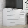 Cômoda casal monza mdp 8 gavetas branco