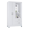 Guarda Roupa Solteiro Ambiente Cordoba 2 Portas Branco Brilho