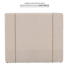 Imagem do Cama Box Casal com Cabeceira Amore com Molas Ensacadas, 67x138x188 cm