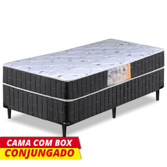 Cama Box Solteiro Conjugado Granada Preto / Branco Flor - comprar online