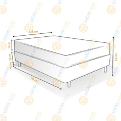 Cama Box Casal + Colchão De Espuma D33 - Sleep Max 138x188x53cm Preto na internet