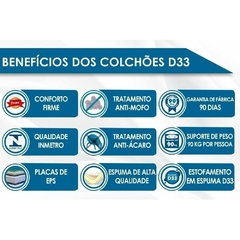 Colchão Solteiro Espuma D33 / ep Anatômico iso 100 Ultra Firme (88x188x18) - - comprar online