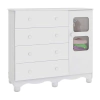 Cômoda de Bebê 1 Porta 4 Gavetas Branco Brilho