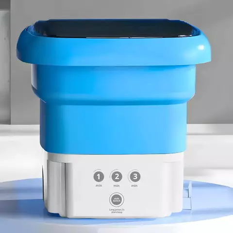 Mini máquina de lavar roupa (Portátil Dobrável - AZUL)