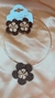 Conjunto colar chic flor na internet