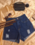 Shorts Jeans Mirela Desfiado na internet