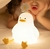 Luminária Infantil Abajur Siliconado Pato Florzinha Luz Quente