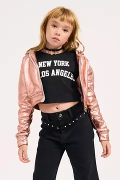 Campera Frisa Metalizada Rosa en internet