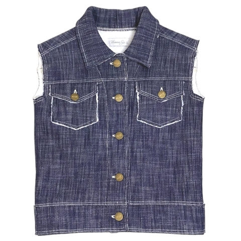 Chaleco de Jean con Corderito y Bordado en la Espalda - comprar online
