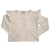 Blusa en tejido elastizado labrado con volados en los hombros - comprar online