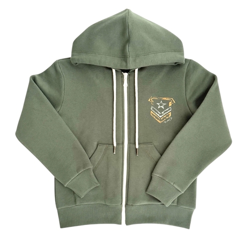 Campera de Frisa Soft con estampa Air Borne en Frente y Espalda