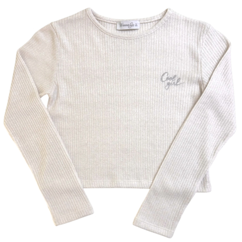 Remera en Lanilla Toscana con Lurex y Aplique Bordado Cool Girl - comprar online