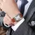 Relógio de pulso de quartzo masculino da moda com pulseira de couro