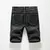 Imagem do Shorts de verão jeans masculino calças jeans estiramento azul escuro design de