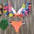 Novo sexy conjunto de biquíni brasileiro feminino plissado banho feminino impre - comprar online