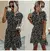 Vestido feminino de oncinha com babado, casual, preto, verão, botões, roxo, ci