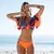 Novo sexy conjunto de biquíni brasileiro feminino plissado banho feminino impre - loja online