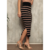 Saia Tricot Listrada Fenda Lateral Midi (ANDREIA) - comprar online