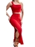 Conjunto Feminino Ribana Saia Midi e Cropped Alça Única Livia Ref. 1226 (12345