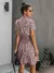 Vestido feminino de oncinha com babado, casual, preto, verão, botões, roxo, ci - Flash Store