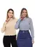 KIT Feminino 2 Peças - Camisa Social Premium Tipo Linho Bege e Camisa Social Sl na internet