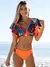 Novo sexy conjunto de biquíni brasileiro feminino plissado banho feminino impre - comprar online