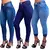 Kit 3 Calças Jeans feminina com lycra côs alto levante bumbum c/lycra