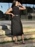 Saia Midi em Scuba Suede - BEUZZE