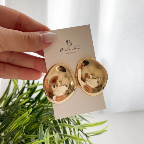 Brinco Oval Dourado - comprar online