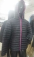 Campera Puffer con cierre fuscia con plata