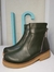 Bota verde forrada en cuero - comprar online