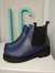 Bota azul forrada en cuero