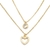 Collar Corazon doble dorado