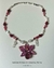 Fairys: Collares de Orquídea Artesanal con alambrismo y piedra a elección - Cherry Wine
