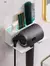 Suporte de parede para secadora de cabelo, prateleira de banheiro dyson sem perf
