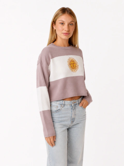 SWEATER GRIS TEJIDO SOL DE MAYO ARGENTINA 02