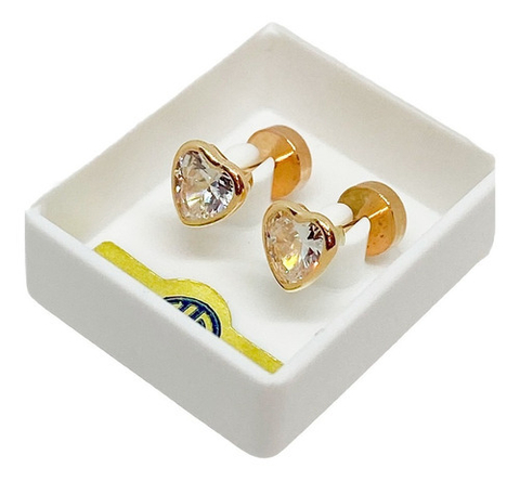 CH 792-02 Abridor 18K y Tic Laminado en Oro (Corazon Zafiro Blanco 5mm)