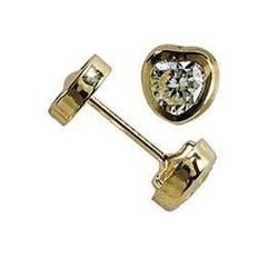 CH 184-02 Abridor Oro 18K (Corazon Cubic Zafiro Blanco 4.5 mm) - comprar online