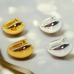3630-PL-D0 Aros Cubanos Premium - Variedad de Materiales (14 mm) Acero Blanco/Dorado