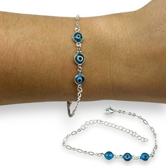 1.9 gr Pulsera Tres Ojos Plata Italiana